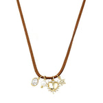 Colar Courinho Laura Pingentes Zircônias Folheado a Ouro 18k - Piuka