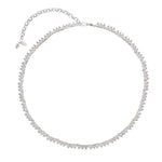 Colar Curto Celina Riviera Zircônias Gota Cristal Folheado em Ródio Branco - Piuka