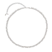 Colar Curto Celina Riviera Zircônias Gota Cristal Folheado em Ródio Branco - Piuka