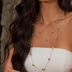 Colar Curto Estela Esferas Folheado a Ouro 18k - Piuka
