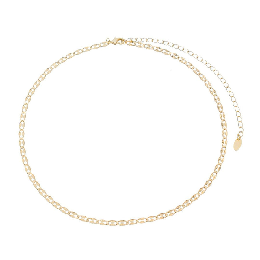 Colar Curto Linda Elos Diamantados Folheado a Ouro 18k - Piuka