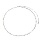Colar Curto Linda Elos Diamantados Folheado em Ródio Branco - Piuka
