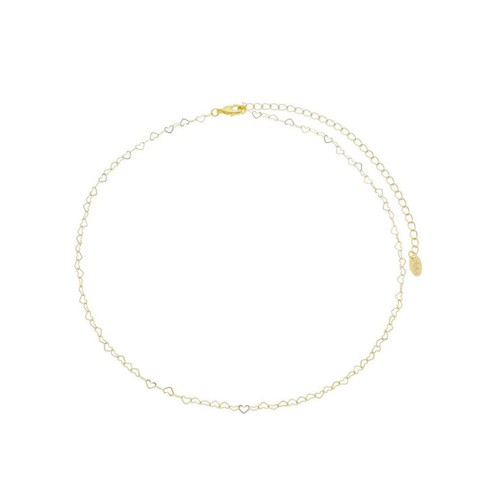 Colar Curto Mirela Mini Corações Folheado a Ouro 18k