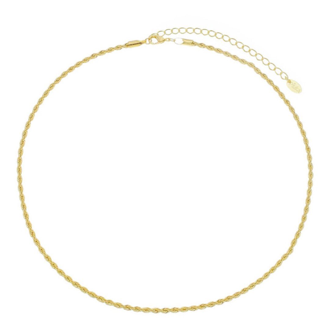 Colar Curto Paula Cordão Baiano Folheado a Ouro 18k - Piuka