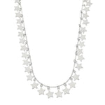 Colar de Estrelas Mira Folheado em Ródio Branco - Piuka