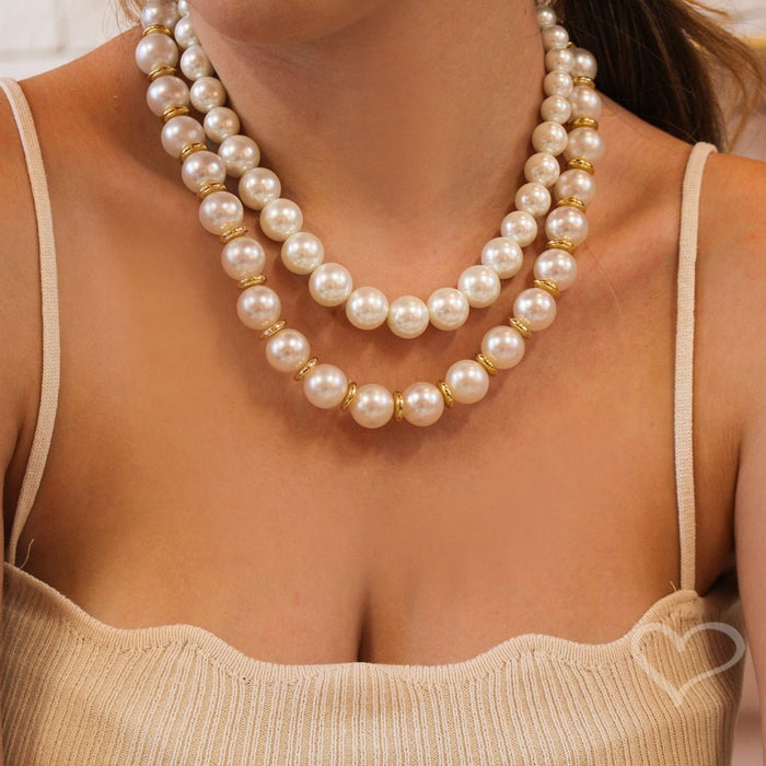 Colar de Pérolas Degradê Catherine Folheado a Ouro 18k