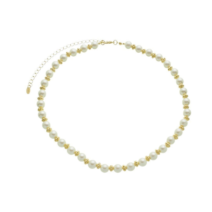 Colar de Pérolas Victória Metal Folheado a Ouro 18k