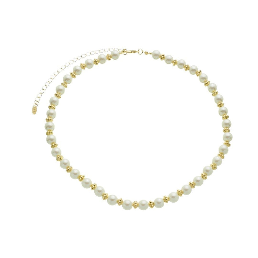 Colar de Pérolas Victória Metal Folheado a Ouro 18k - Piuka