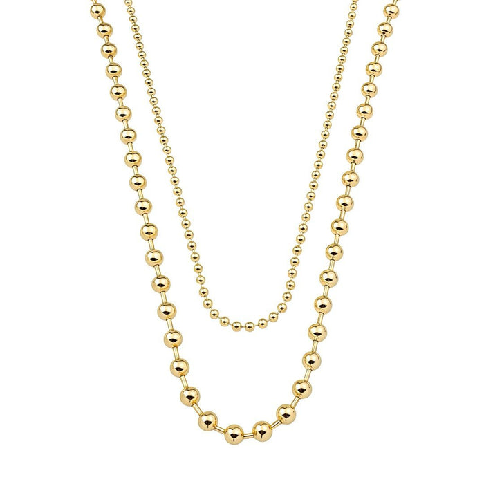 Colar Duplo Mari Bolinhas Folheado a Ouro 18k