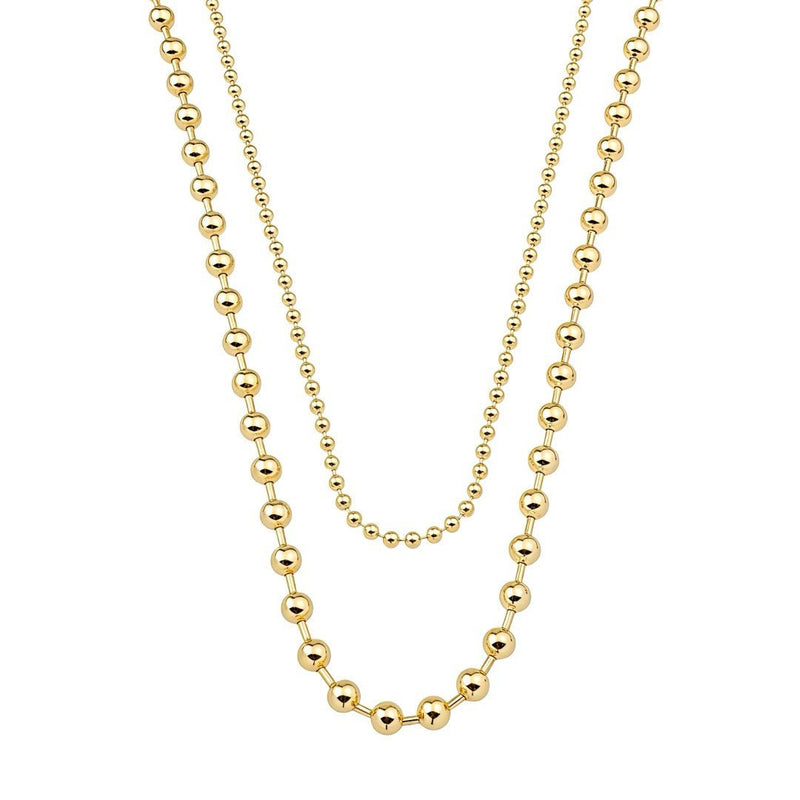 Colar Duplo Mari Bolinhas Folheado a Ouro 18k - Piuka