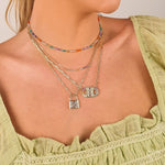 Colar Feminino Layla Cadeado Zircônias Coloridas Folheado a Ouro 18k - Piuka
