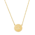 Colar Feminino Medalha Be Kind Folheado a Ouro 18k - Piuka