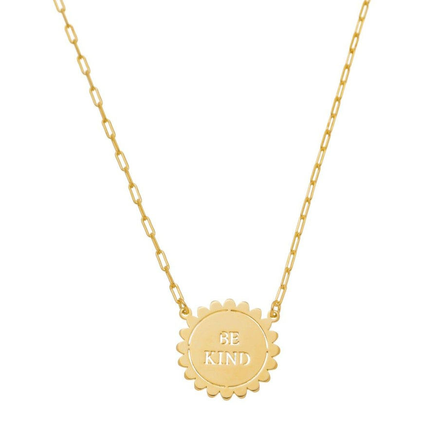 Colar Feminino Medalha Be Kind Folheado a Ouro 18k - Piuka