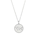 Colar Feminino Medalha Mapa Mundi Sonhe Alto Folheado em Ródio Branco - Piuka