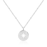 Colar Feminino Medalha Me Guia Senhor Por Onde Eu For Folheado em Ródio Branco - Piuka