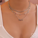 Colar Feminino Mom Zircônias Coloridas Folheado em Ródio Branco - Piuka