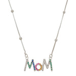 Colar Feminino Mom Zircônias Coloridas Folheado em Ródio Branco - Piuka