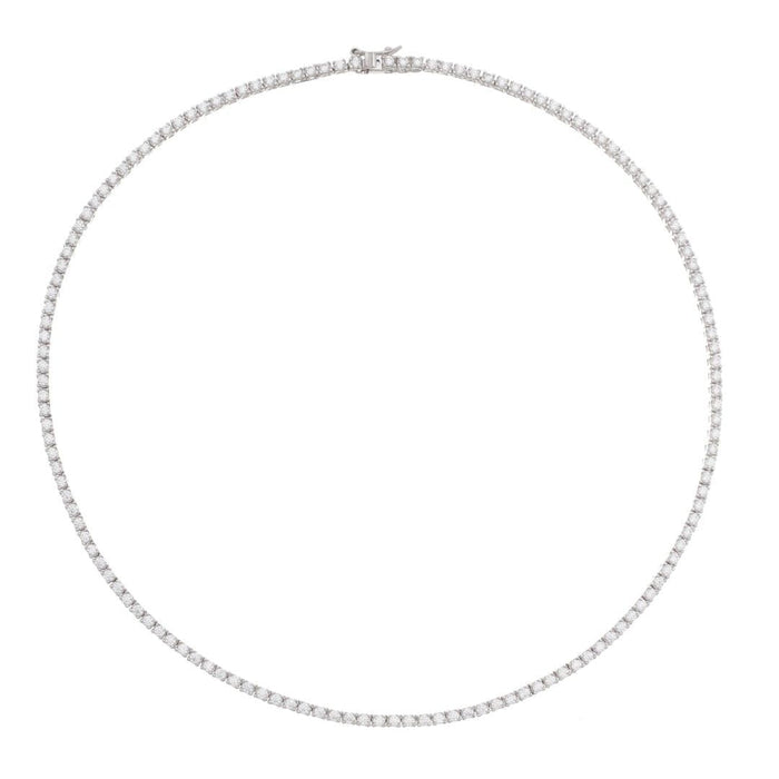 Colar Feminino Riviera Eugene 38 cm Zircônias Prata 925 Banhado em Ródio Branco