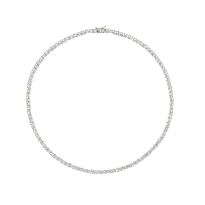 Colar Feminino Riviera Megan 45 cm Zircônias Folheado em Ródio Branco