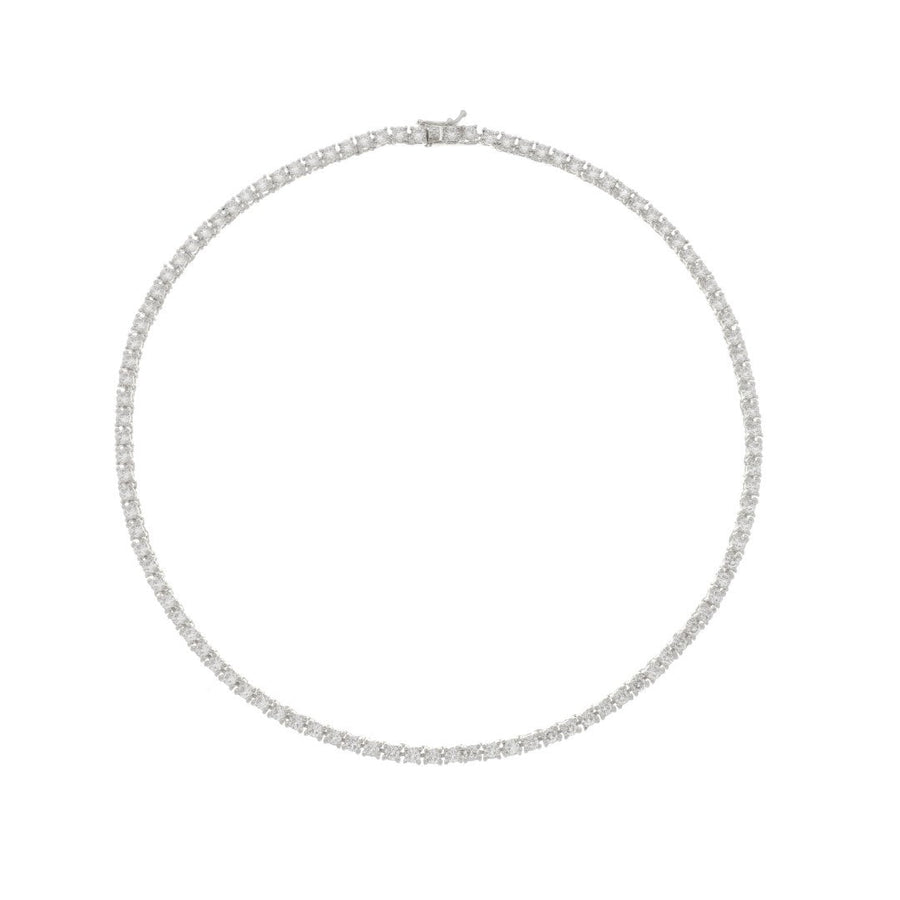 Colar Feminino Riviera Megan 45 cm Zircônias Folheado em Ródio Branco - Piuka