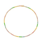 Colar Feminino Riviera Megan Zircônias Coloridas Folheada a Ouro 18k - Piuka
