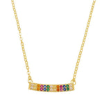 Colar Feminino Samara Canoa Zircônias Coloridas Folheado a Ouro 18k - Piuka