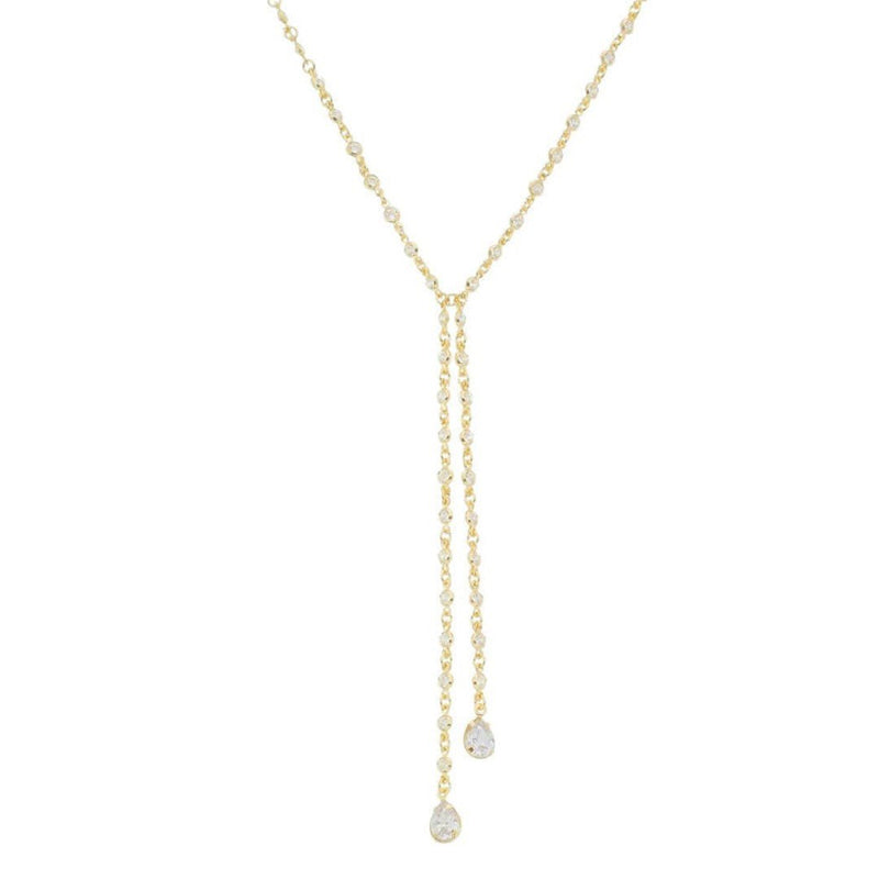 Colar Gravatinha Shine Zircônias Folheado a Ouro 18k - Piuka