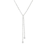 Colar Gravatinha Shine Zircônias Folheado em Ródio Branco - Piuka