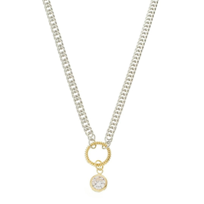 Colar Helena Zircônia Folheado em Ródio Branco e Folheado a Ouro 18k