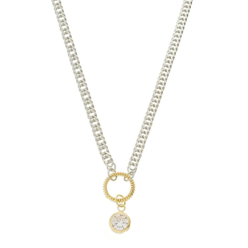 Colar Helena Zircônia Folheado em Ródio Branco e Folheado a Ouro 18k - Piuka
