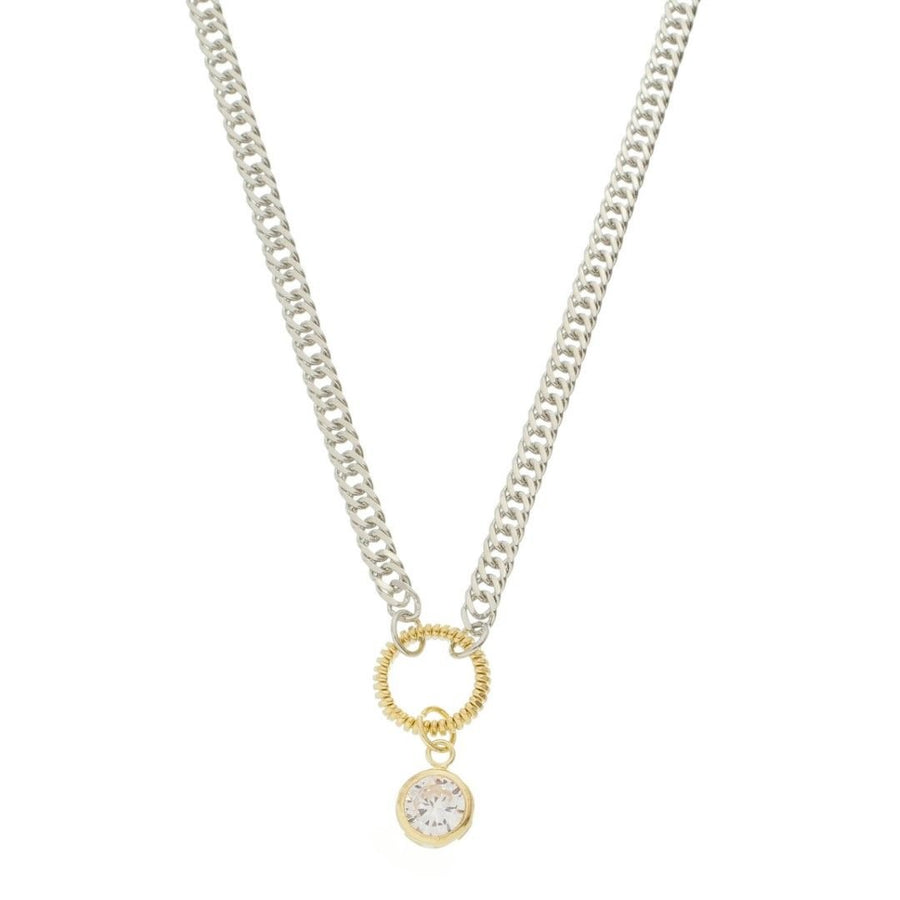 Colar Helena Zircônia Folheado em Ródio Branco e Folheado a Ouro 18k - Piuka