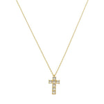 Colar Isis Cruz Zircônias Folheado a Ouro 18k - Piuka