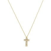Colar Isis Cruz Zircônias Folheado a Ouro 18k - Piuka