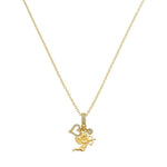 Colar Larissa Penca Cupido Zircônias Folheado a Ouro 18k - Piuka