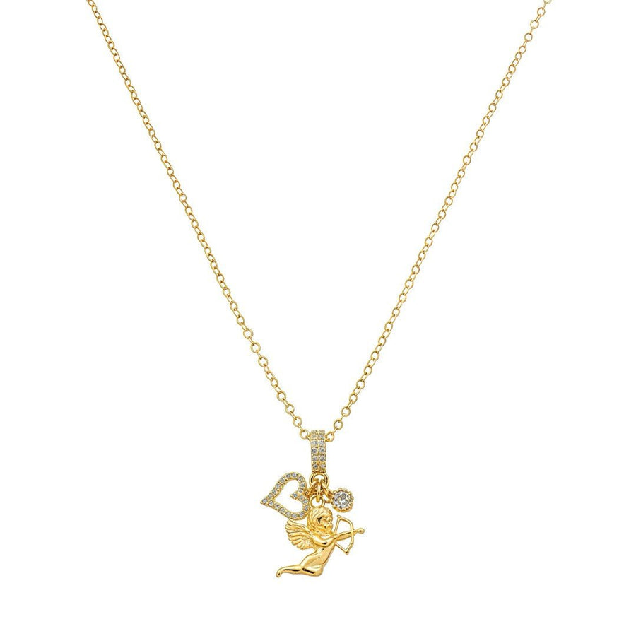 Colar Larissa Penca Cupido Zircônias Folheado a Ouro 18k - Piuka