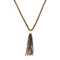 Colar Longo Kelly Cristais Marromtassel Folheado a Ouro 18k - Piuka