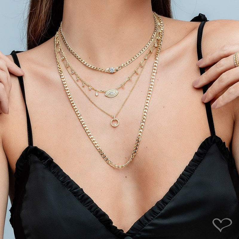 Colar Longo Margo Elos Folheado a Ouro 18k - Piuka