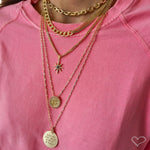 Colar Longo Medalha Sou um com Deus Elos Folheado a Ouro 18k - Piuka