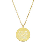 Colar Longo Medalha Sou um com Deus Elos Folheado a Ouro 18k - Piuka