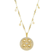 Colar Luck Medalha Trevo de Quatro Folhas Zircônias Folheado a Ouro 18k - Piuka