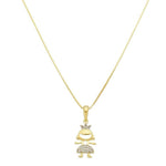 Colar Mãe de Menina Princesa Zircônias Cristal Folheado a Ouro 18k - Piuka