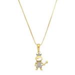 Colar Mãe de Menino Principe Zircônias Cristal Folheado a Ouro 18k - Piuka