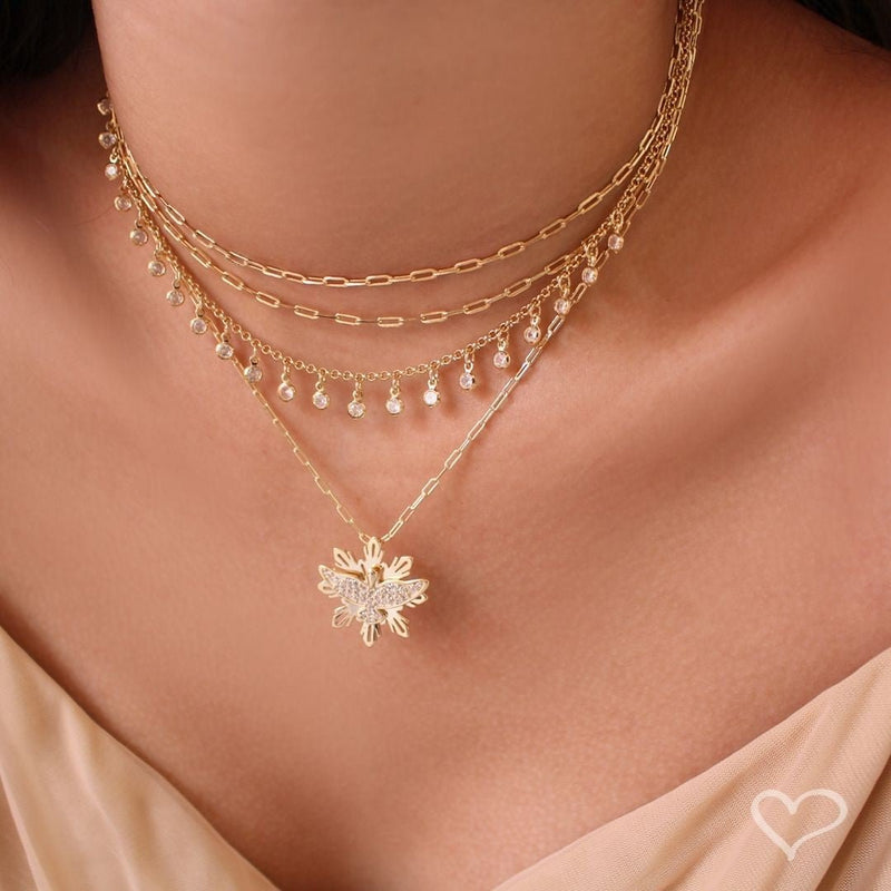 Colar Mandala Espírito Santo Zircônias Folheado a Ouro 18k - Piuka