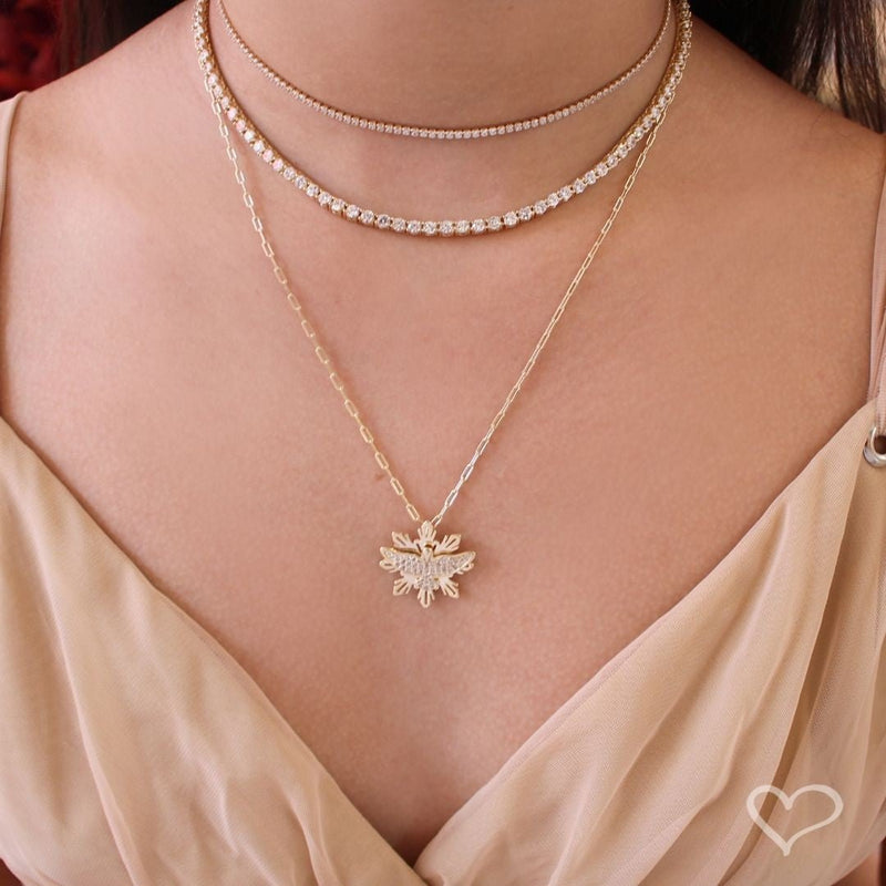 Colar Mandala Espírito Santo Zircônias Folheado a Ouro 18k - Piuka