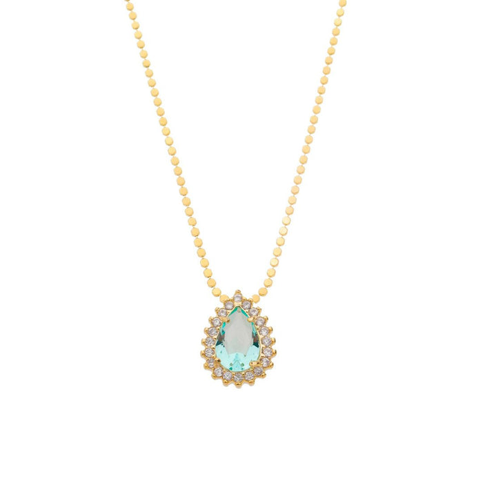 Colar Maria Fernanda Gota Zircônia Acqua Folheado a Ouro 18k