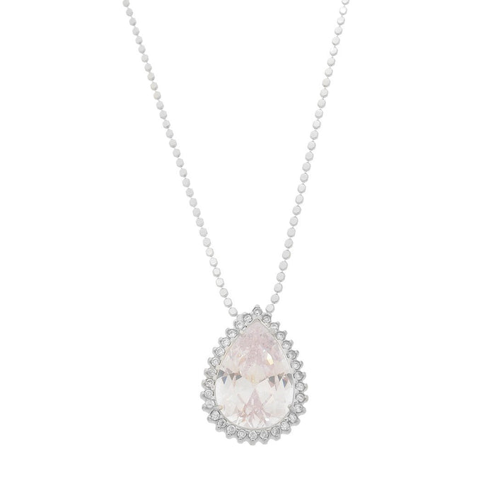 Colar Maria Fernanda Gota Zircônia Cristal Folheado em Ródio Branco
