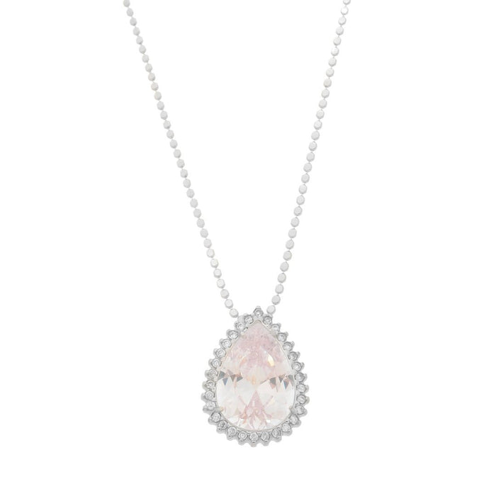 Colar Maria Fernanda Gota Zircônia Cristal Folheado em Ródio Branco