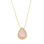 Colar Maria Fernanda Gota Zircônia Rosa Folheado a Ouro 18k - Piuka