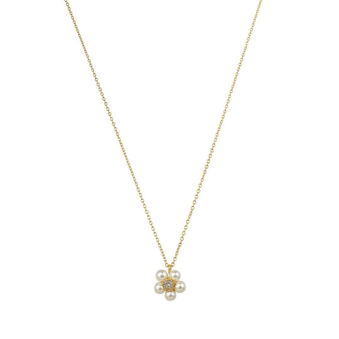 Colar Maria Flor Pérolas Folheado a Ouro 18k