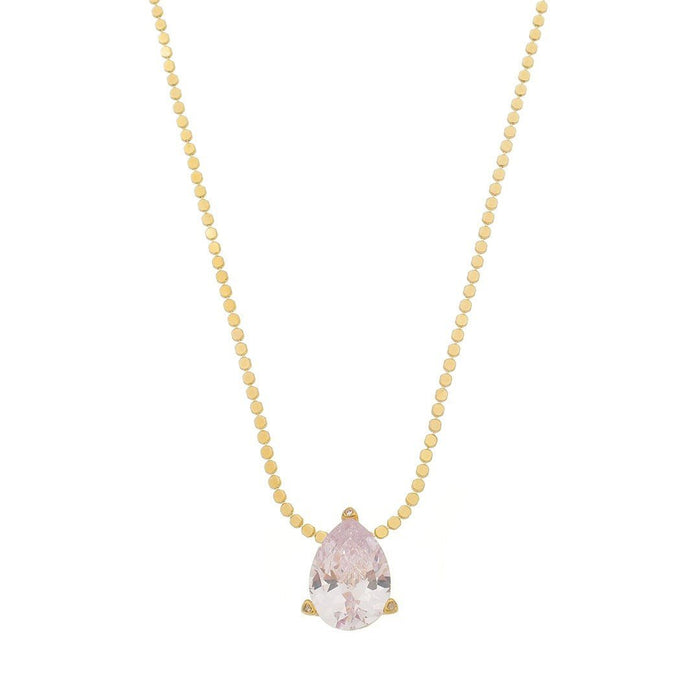 Colar Maria Sophia Gota Zircônia Cristal Folheado a Ouro 18k